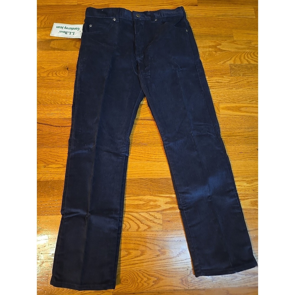 NWT LL Bean Pants Mens 34x30 Corduroy Classic Fit  Navy Straight Leg 90' VINTAGE